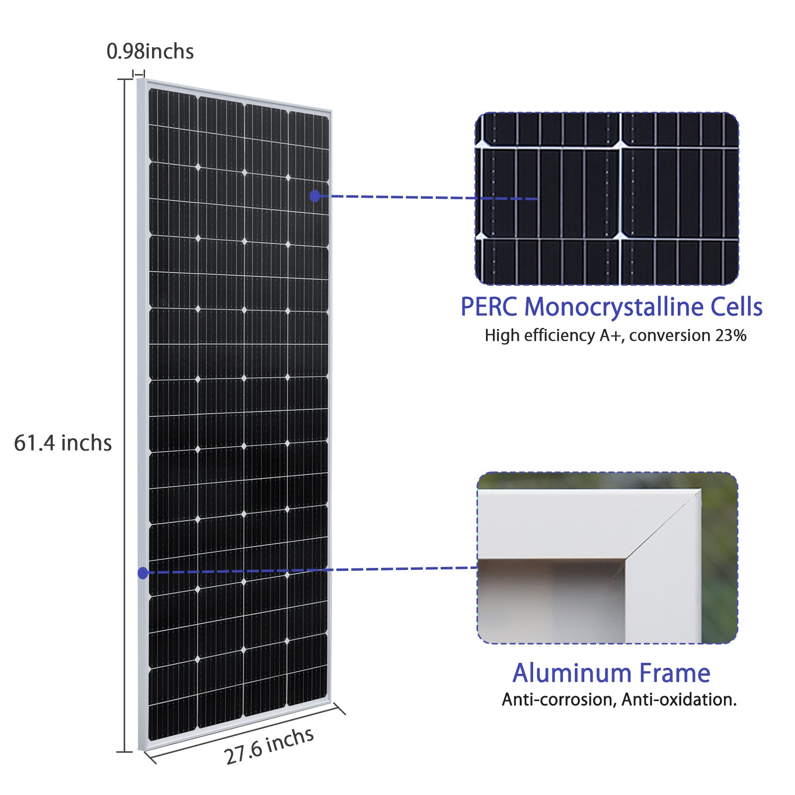 200W 12V Monocrystalline Solar Panel