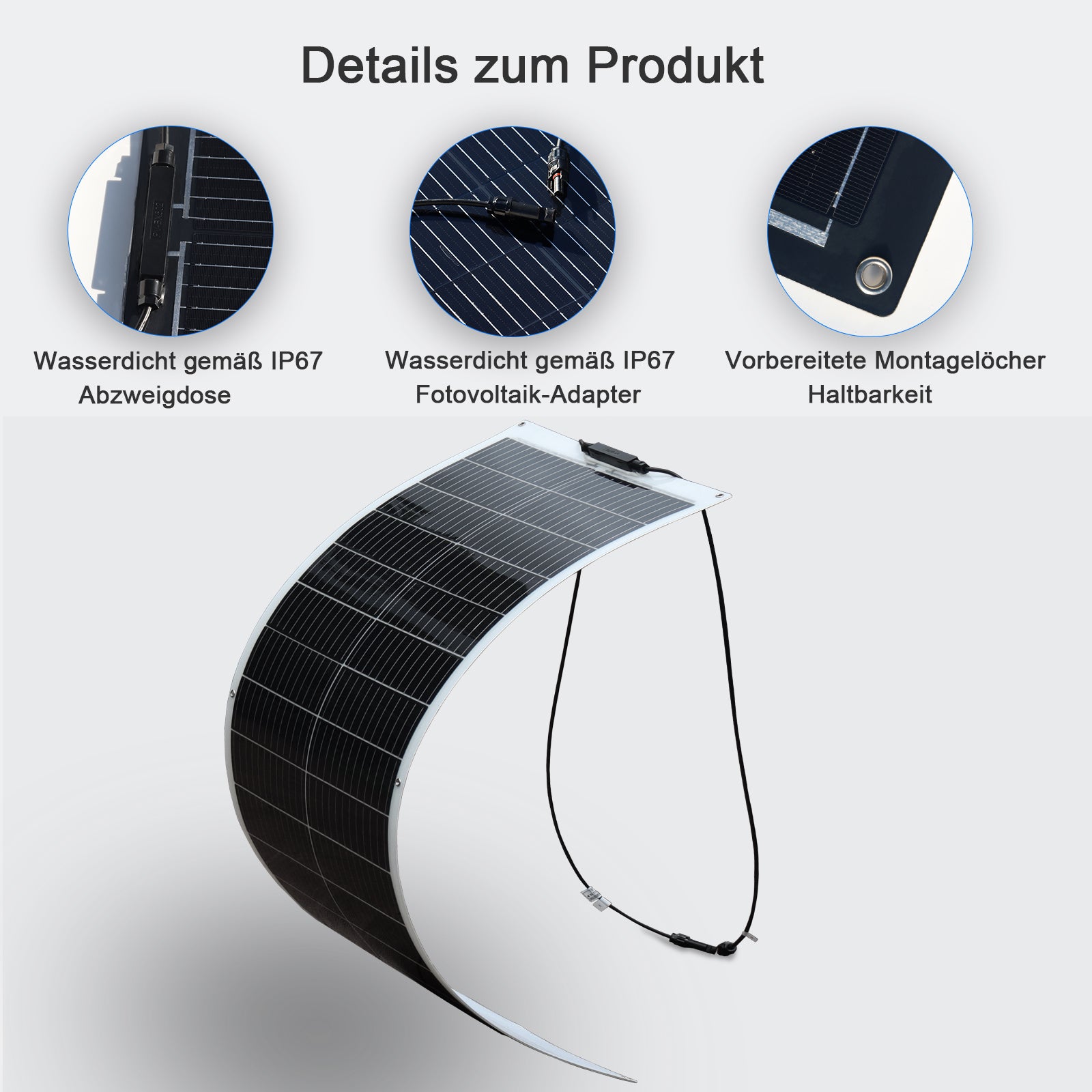 WUZECK 100W Flexibles Solarpanel