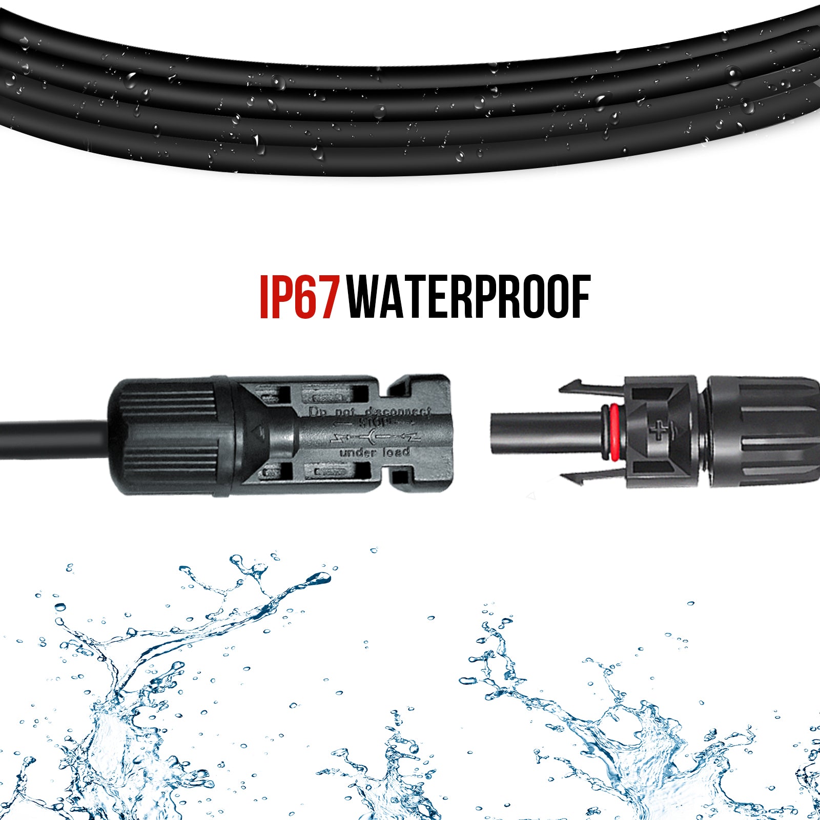 Solar Panel Extension Cable 10FT with Male to Female PV Connectors