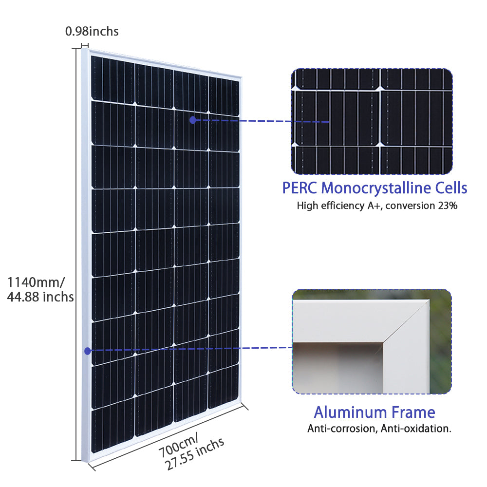 1200 W 24 V netzunabhängiges Solarsystem-Kit Solarpanel (8 x 150 W), 2400 W Ladegerät und Wechselrichter